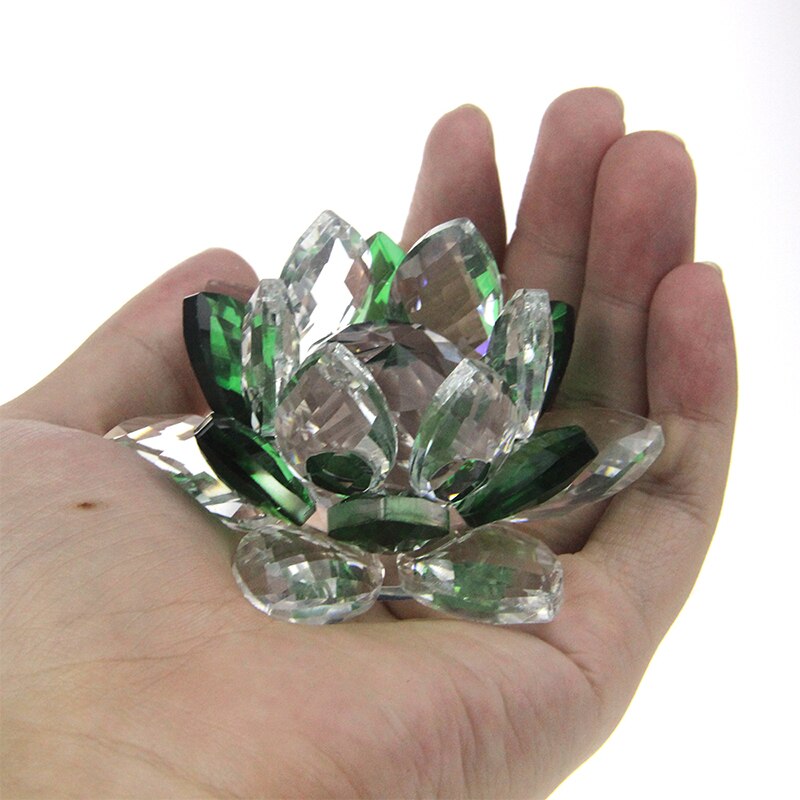 Junips | Crystal Lotus Flower Craft Glass Paperweight Home Decoration Ornaments Figures Home Wedding Party Decor Gifts Souvenir