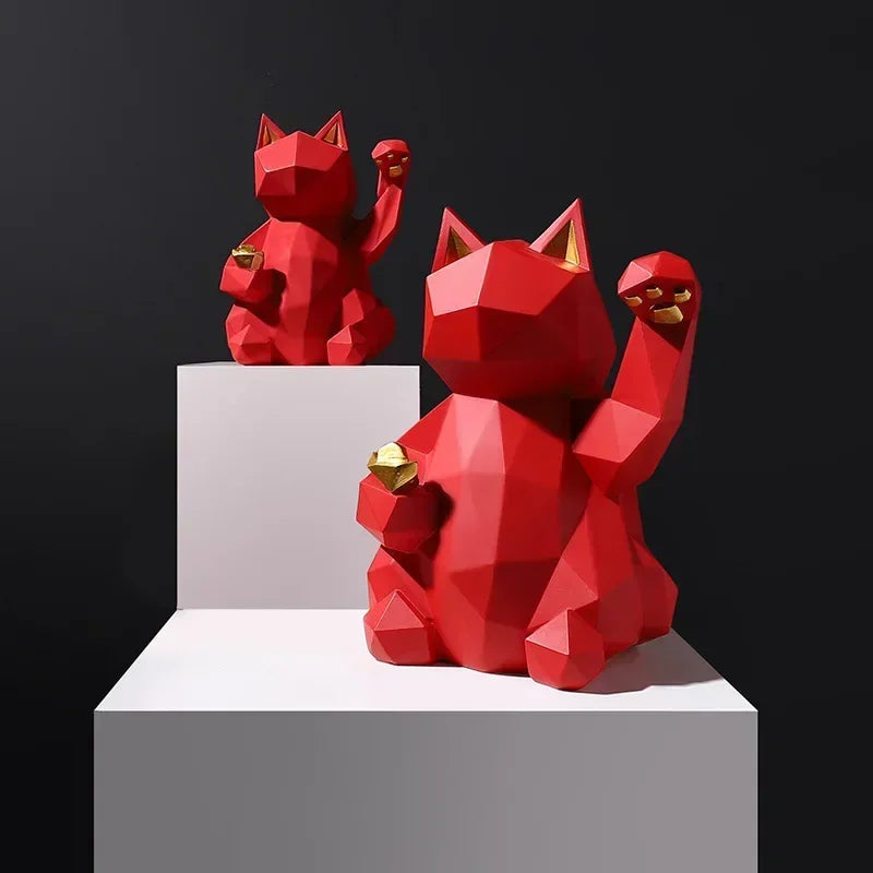 Junips | Nordic Minimalism Geometry Lucky Cat Statues