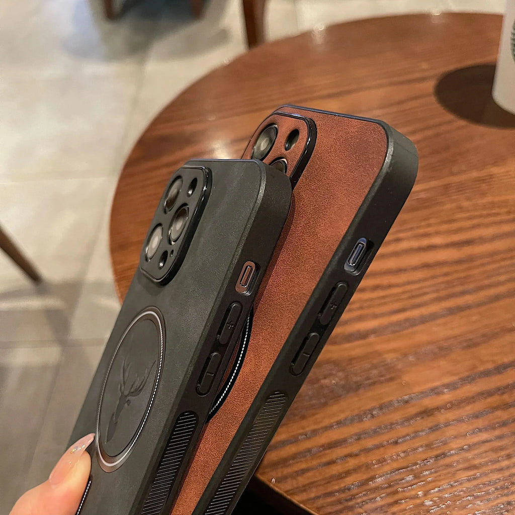 Junips | Deer Leather iPhone Case MagSafe Wireless Charging
