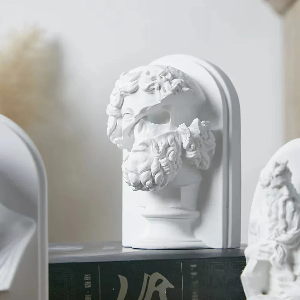 Junips | Nordic INS Style Character Plaster Statue DIY Painted Sketch Photography Props Table Decorations Home Art Plaster Decoration