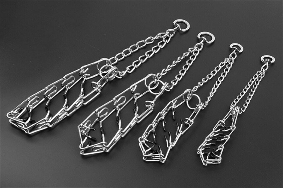 Junips | Dog Prong Collar Model B | Chrome-Plated Steel with Rubber-Tipped Prongs | Adjustable Anti-Pull Training Hardware | High-Tensile Linkage System | Multiple Size Variants