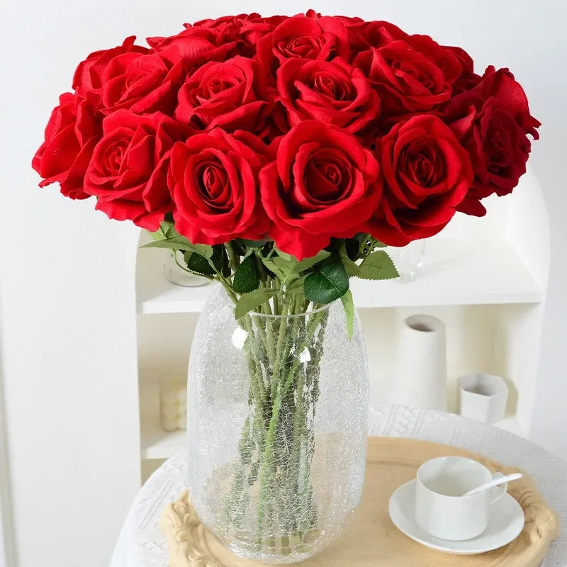 Junips | 20 pieces Realistic Velvet Silk Rose Bouquet