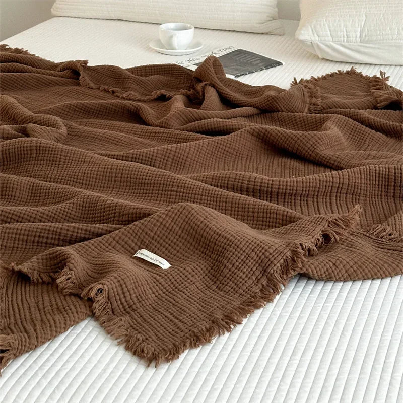 Junips | Solid color cotton sofa blanket