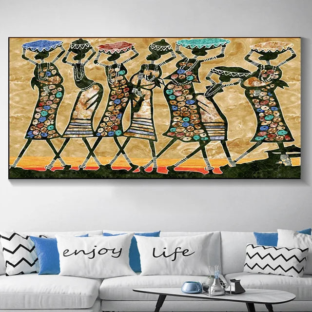 Junips | Plus Sizes Abstract African Woman Canvas Painting