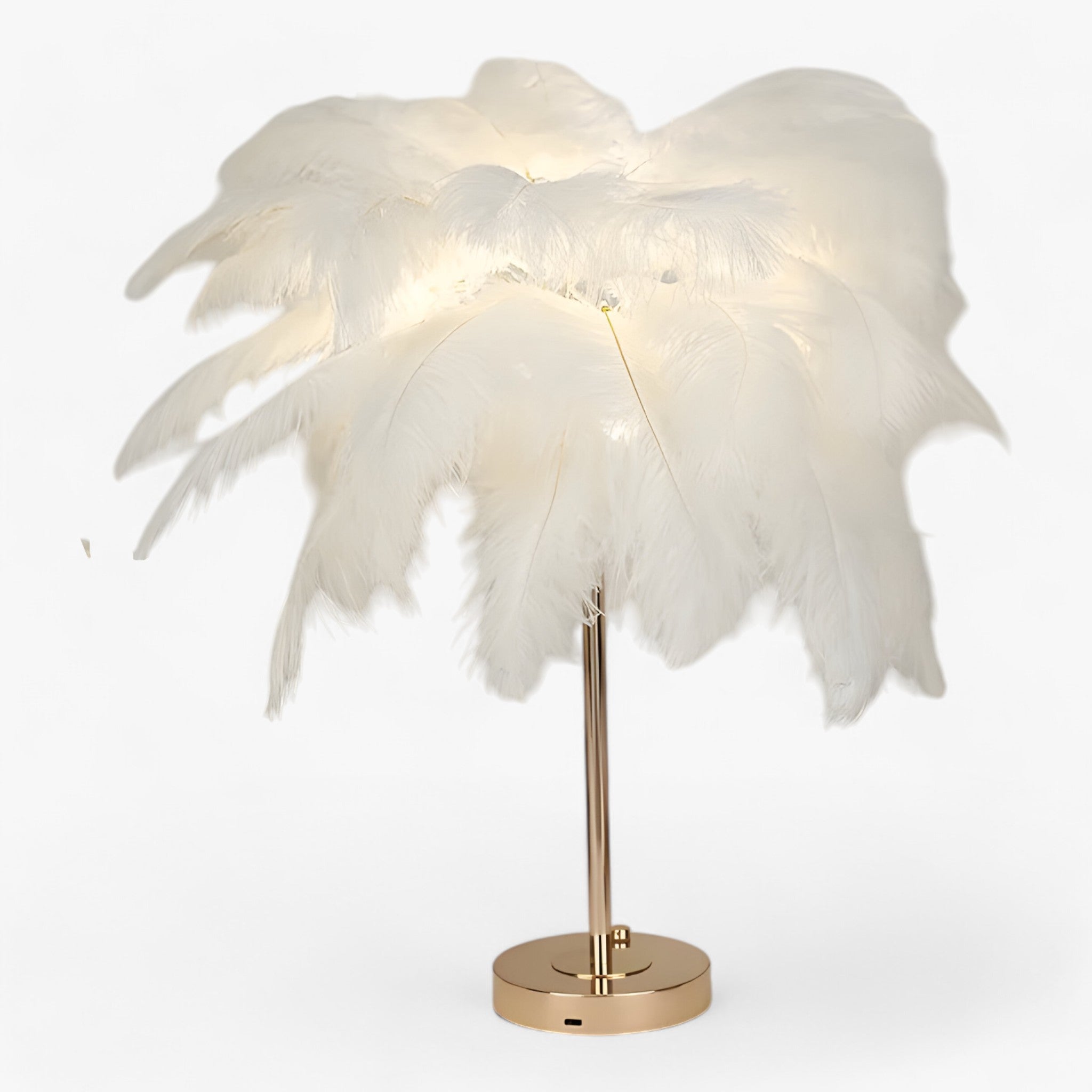 Junips | FeatherGlow | Table lamp with touch control - LED with feathers for weddings and room decoration