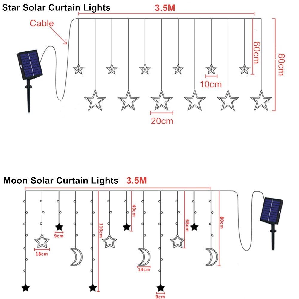 Junips | Solar Moon Star Lamp LED String Lights Decoration