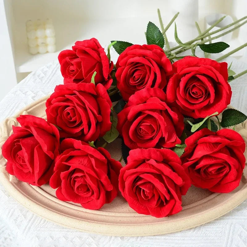 Junips | 20 pieces Realistic Velvet Silk Rose Bouquet