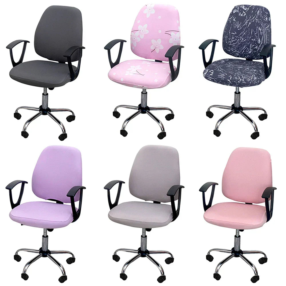 Junips | 2-piece Split Office Rose Chair Covers