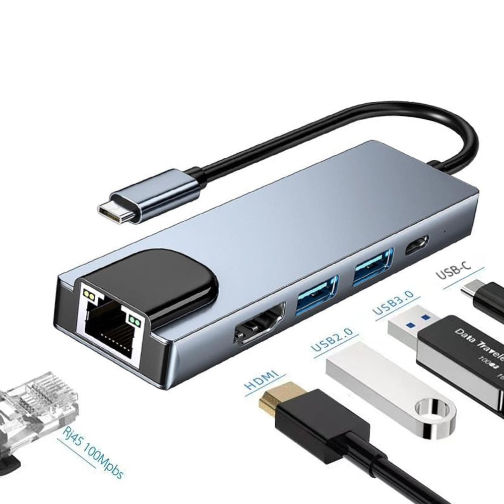 Junips | Thunderbolt 3 USB-C Hub with HDMI, PD, SD/TF for MacBook Air M1 and iPad Pro