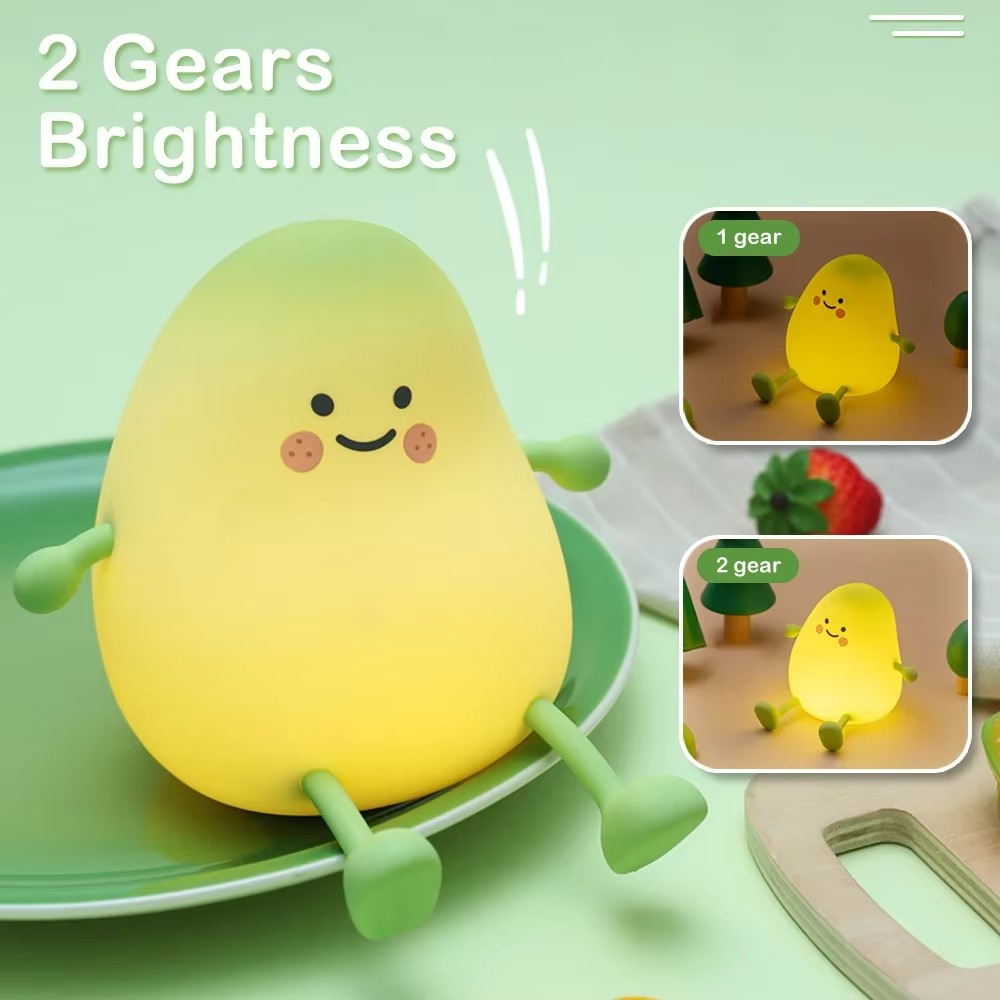 Junips | Super Soft Touch-Controlled Multicolor Silicone Pear Night Light