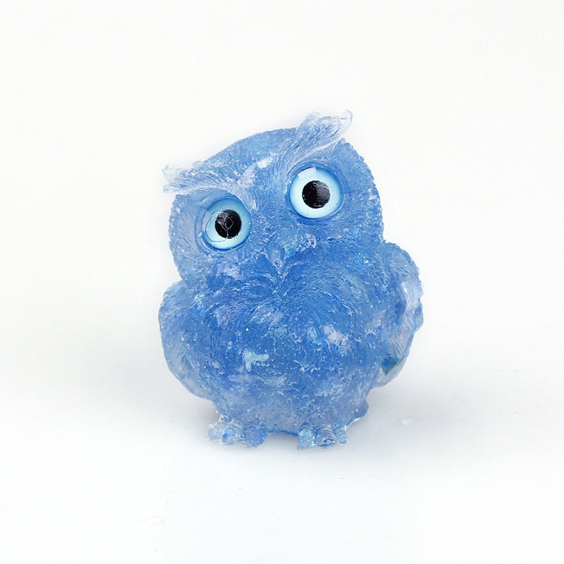 Junips | Natural Crystal Owl Figurine: Handmade Collector's Item