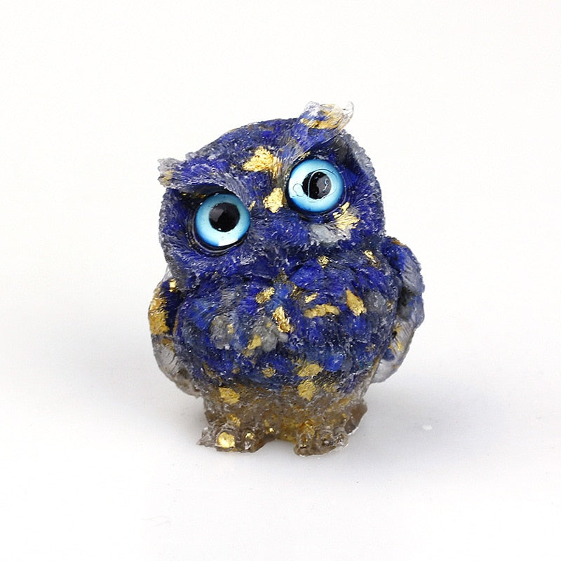 Junips | Natural Crystal Owl Figurine: Handmade Collector's Item