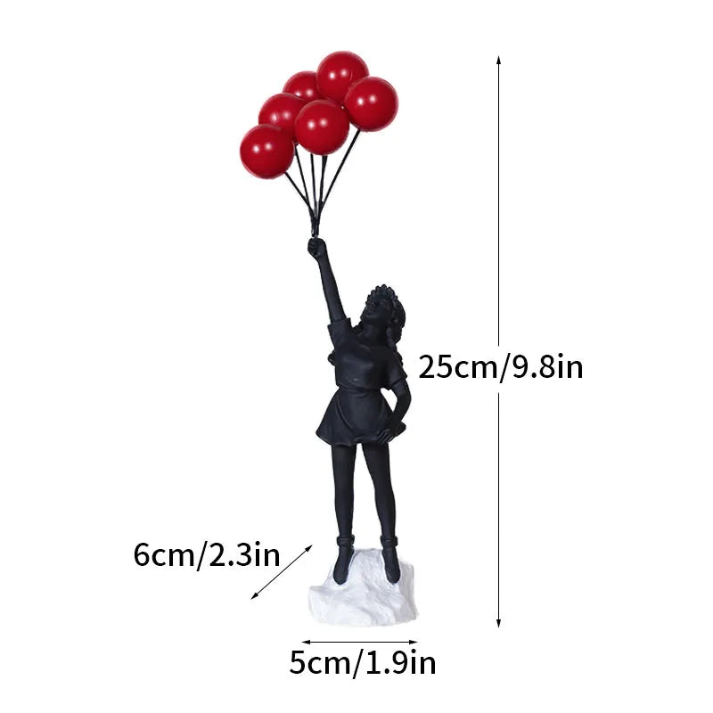 Junips | Dropshipping Banksy Sculpture Collection Flower Thrower Statue Pop Art Modern Balloon Girl Figurine Office Home Decoration