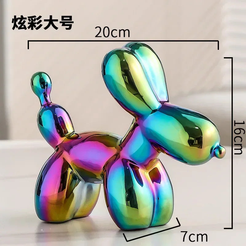 Junips | Nordic Ceramic Balloon Dog Sculpture Gold Animal Decorations Statue Living Room Ornaments Creative Desktop Ornament Home Decor