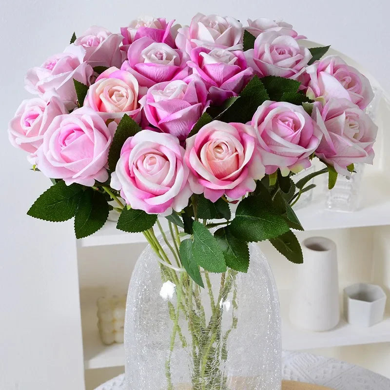 Junips | 20 pieces Realistic Velvet Silk Rose Bouquet