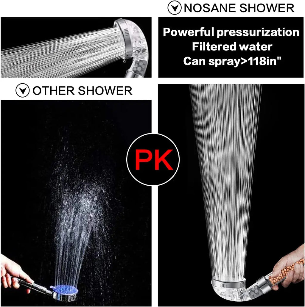 Junips | High Pressure Water-Saving Shower Head with Filter - AquaGlow
