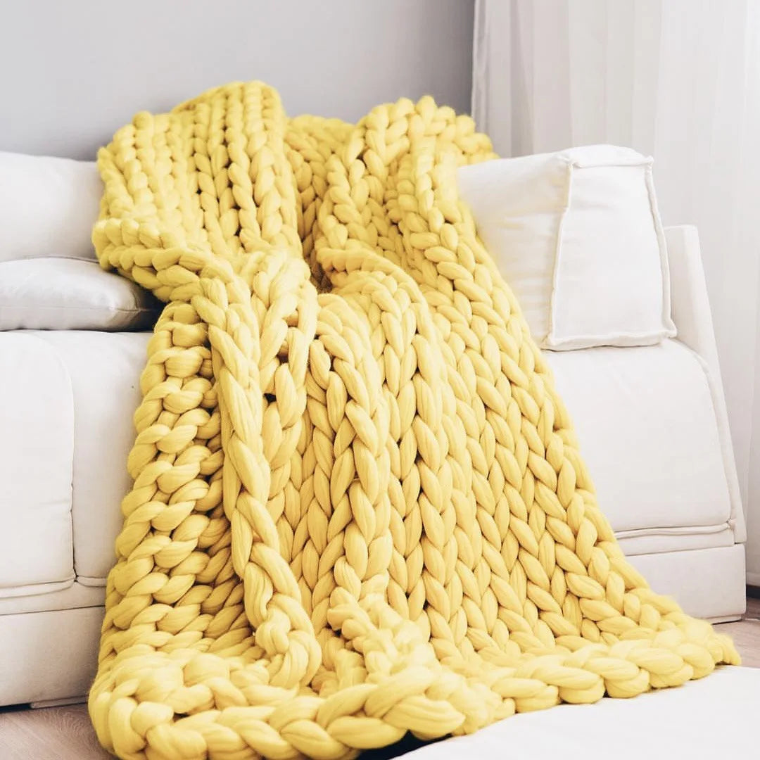 Junips | Chunky Knit Blanket – Cozy Wool Blanket for Every Room – Soft & Warm – Perfect for Sofa and Bed