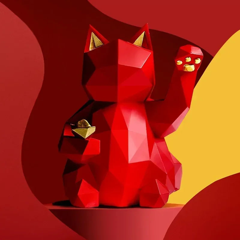 Junips | Nordic Minimalism Geometry Lucky Cat Statues