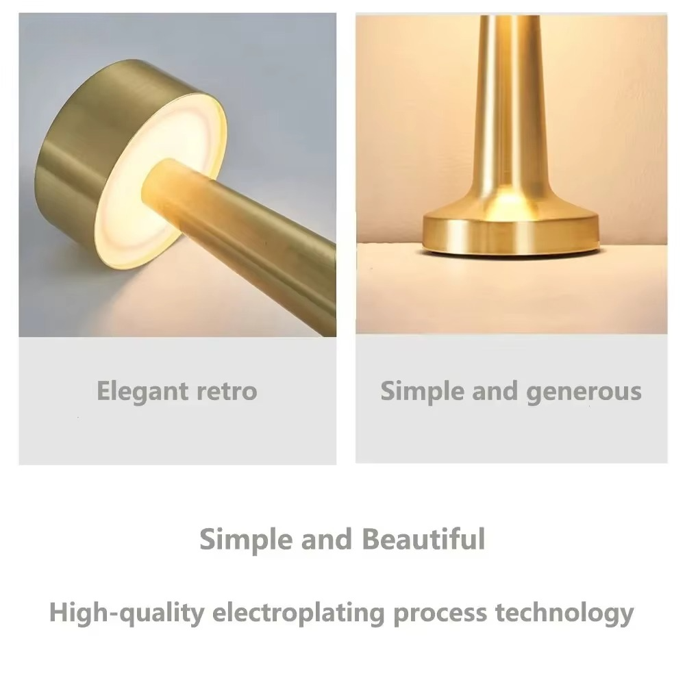 Junips | Retro LED Touch Sensor Table Lamp - Rechargeable Night Light for Home Interiors