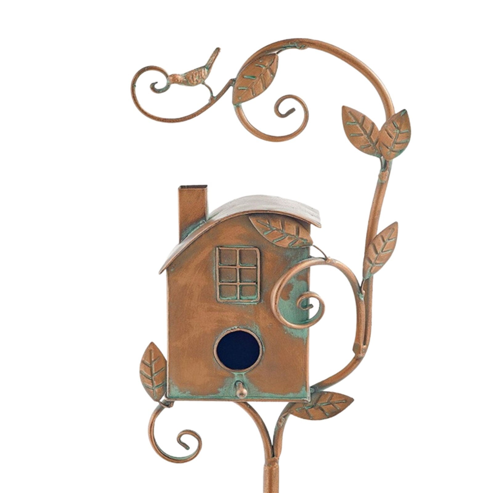 Junips | Metal art birdhouse garden stake - Talart