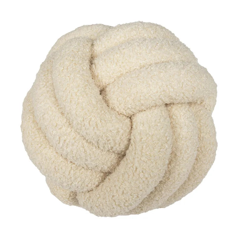 Junips | Throw Pillow - Cozy - Hand-knotted Ball - Sheepskin