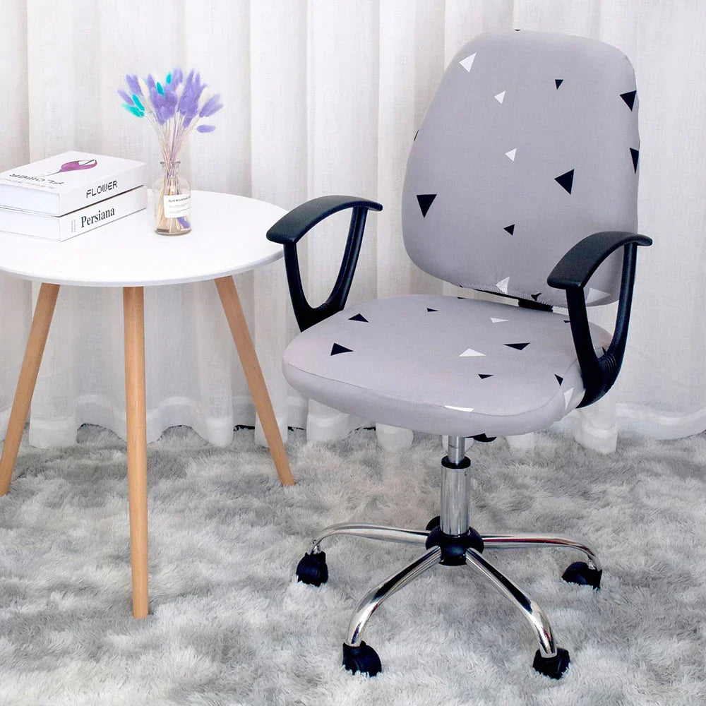 Junips | 2-piece Split Office Rose Chair Covers