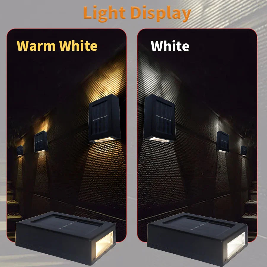 Junips | Waterproof LED Solar Wall Lamp: Up and Down Lighting for Balcony, Garden, Street and Landscape