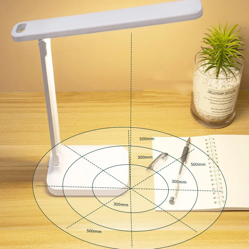 Junips | 6000mAh rechargeable LED table lamp USB 3 color stepless dimmable desk lamp touch foldable eye-protecting reading night light