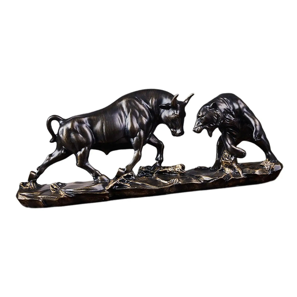 Junips | Feng Shui Bear and Bull Statue, Bull Figure, Collection Cow Sculptures Animal