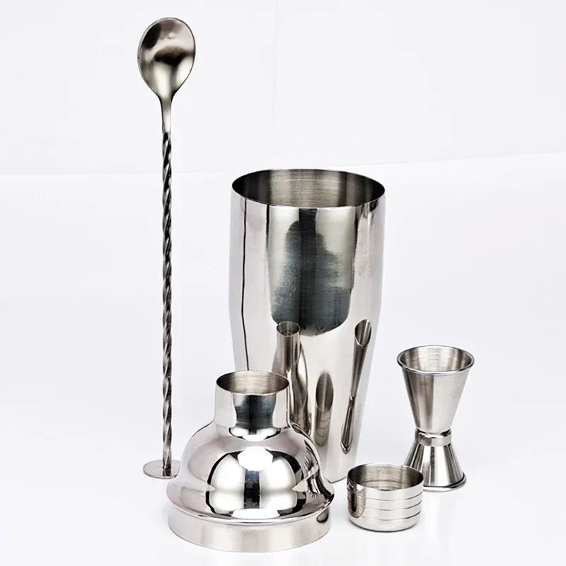 Junips | 550 ml/750 ml Stainless Steel Cocktail Shaker Mixer Drink Bartender Set Bar Set Tools With Wine Rack Stand Tool for Birthday Gift