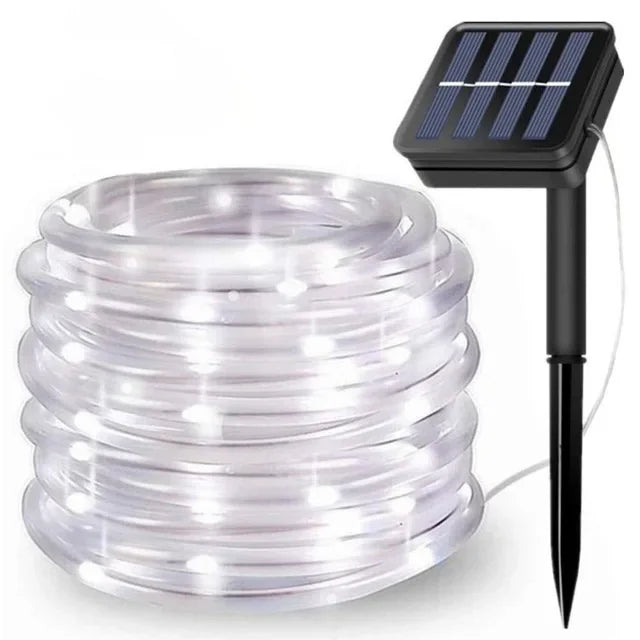 Junips | LED Solar String Lights - Outdoor Waterproof Lights for Christmas, Garden, Lawn, Trees, Fence, and Pathway Decor