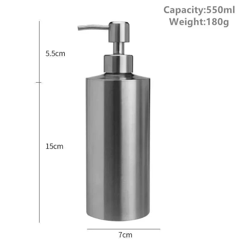 Junips | Elegant Stainless Steel Hand Pump Soap Dispenser 250ml/350ml/550ml