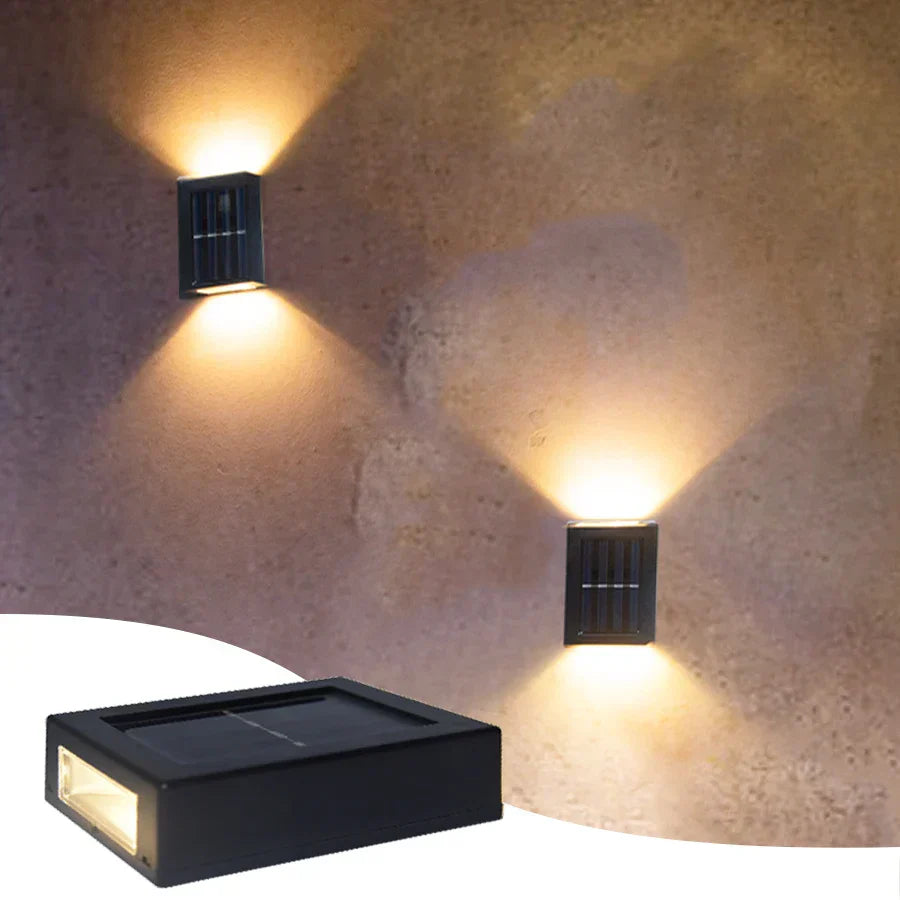 Junips | Waterproof LED Solar Wall Lamp: Up and Down Lighting for Balcony, Garden, Street and Landscape