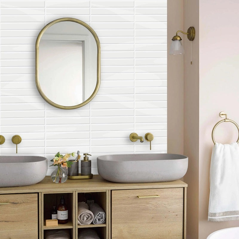 Junips | Self-adhesive 3D DIY Kit Kat tiles in glossy white