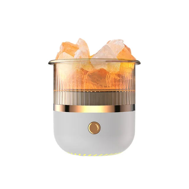 Junips | Himalaya salt crystal lamp & essential oil diffuser, USB ultrasonic humidifier for home & office