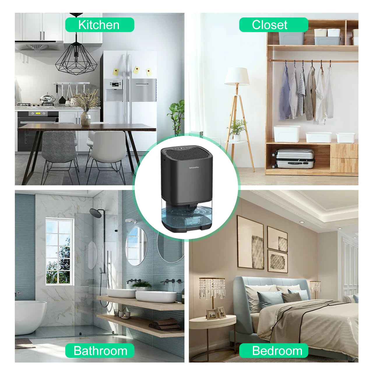 Junips | 1000ml Portable 2-in-1 Dehumidifier with Air Filter & Night Light – Aveline