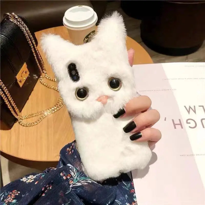 Junips | Fluffy Cat Warm Plush Fluffy iPhone Case