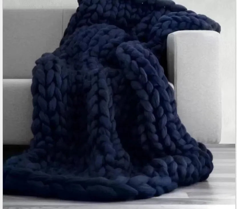 Junips | Chunky Knit Blanket – Cozy Wool Blanket for Every Room – Soft & Warm – Perfect for Sofa and Bed
