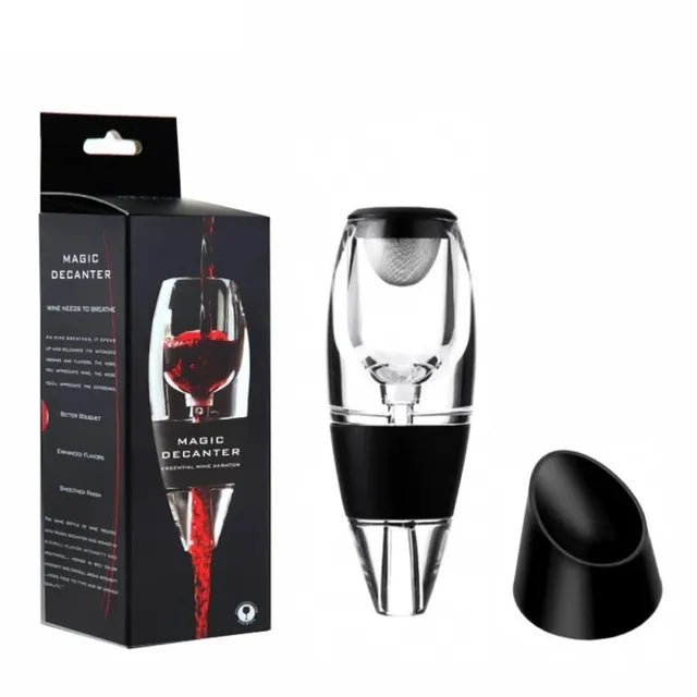 Junips | Bernoulli Wine Aerator & Decanter Set | Rapid Oxygenation Filter System | Acrylic Pourer with Stainless Steel Sieve | Professional Barware Diffuser