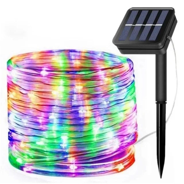 Junips | LED Solar String Lights - Outdoor Waterproof Lights for Christmas, Garden, Lawn, Trees, Fence, and Pathway Decor