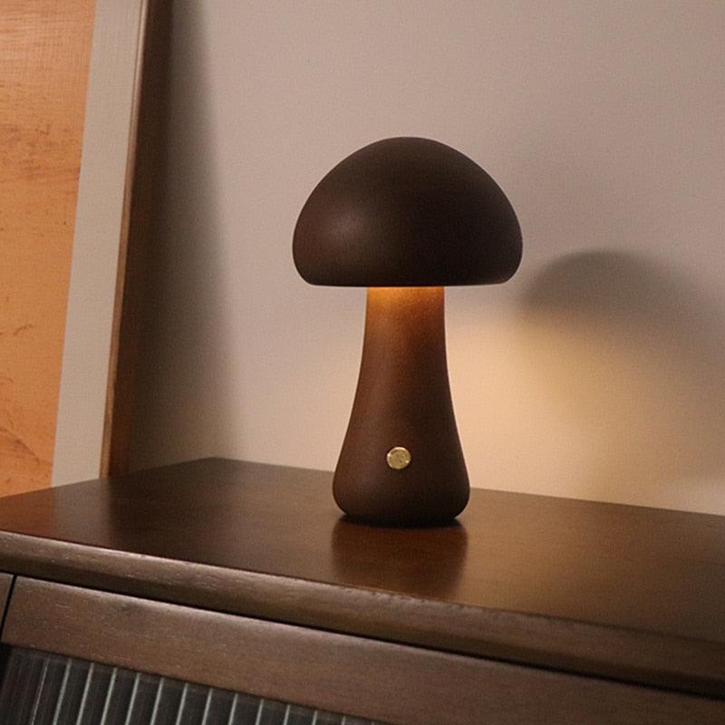 Junips | Wooden LED Table Lamp Mushroom Glow