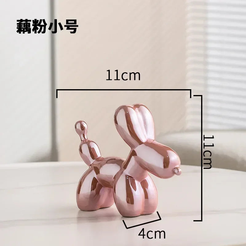 Junips | Nordic Ceramic Balloon Dog Sculpture Gold Animal Decorations Statue Living Room Ornaments Creative Desktop Ornament Home Decor