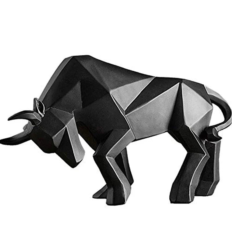 Junips | YuryFvna Modern Geometric Bull Statue, Ornament, Café, Bull Sculptures, Animal Figures, Abstract Hotel Home Decoration
