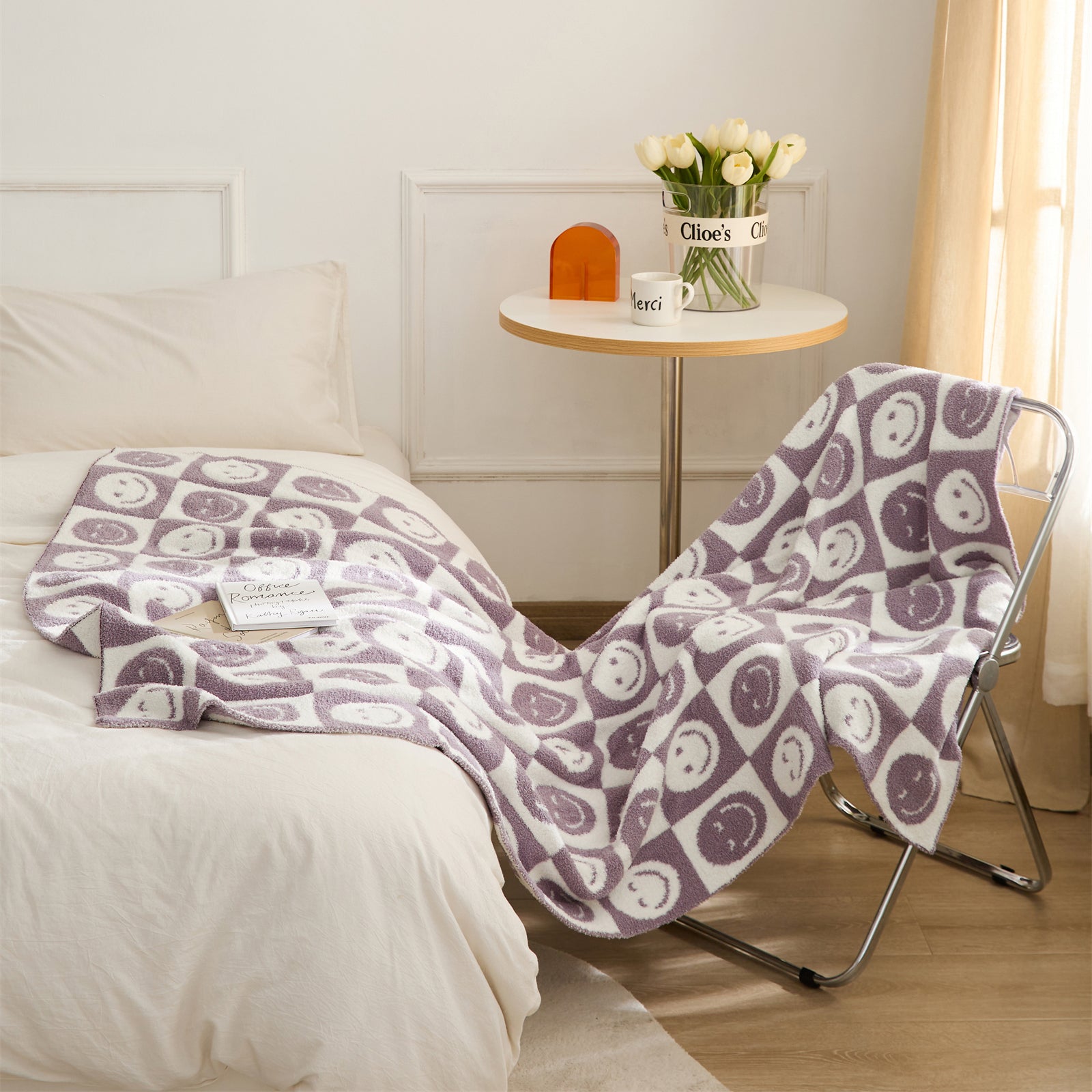 Junips | Smiley Checked Blanket