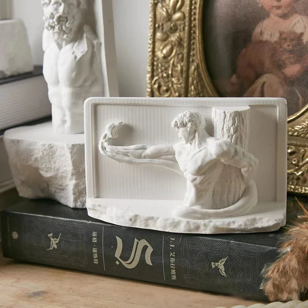 Junips | Nordic INS Style Character Plaster Statue DIY Painted Sketch Photography Props Table Decorations Home Art Plaster Decoration