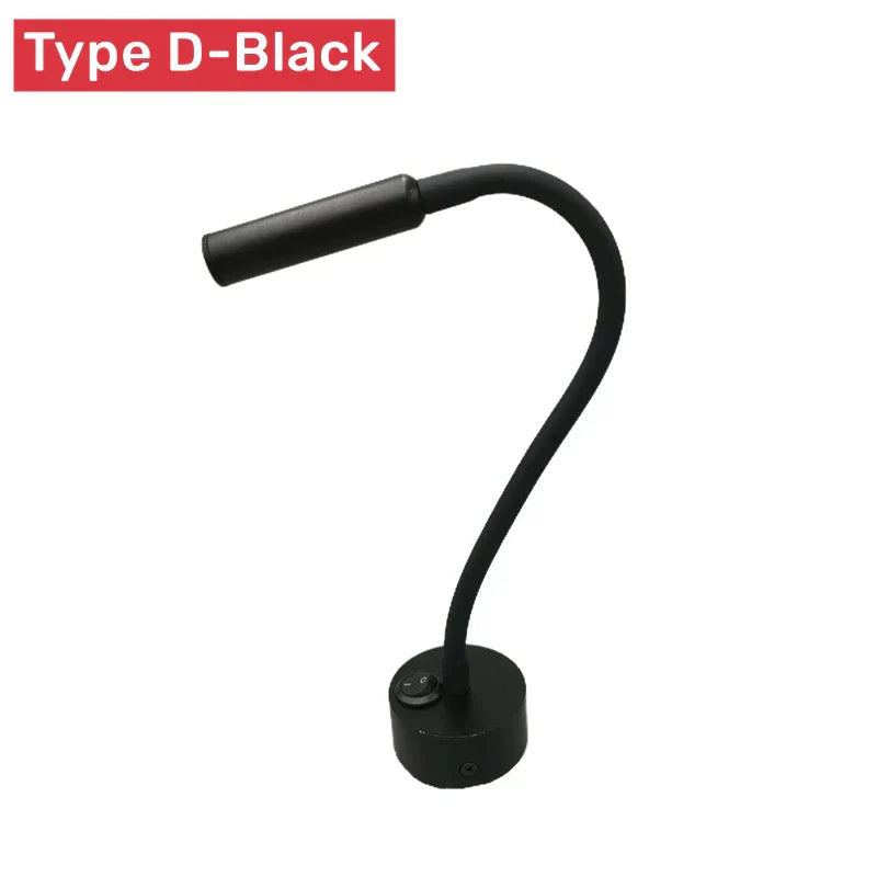 Junips | Modern Flexible LED Reading Wall Lamp with Switch for Bedroom and Study - 1W/3W