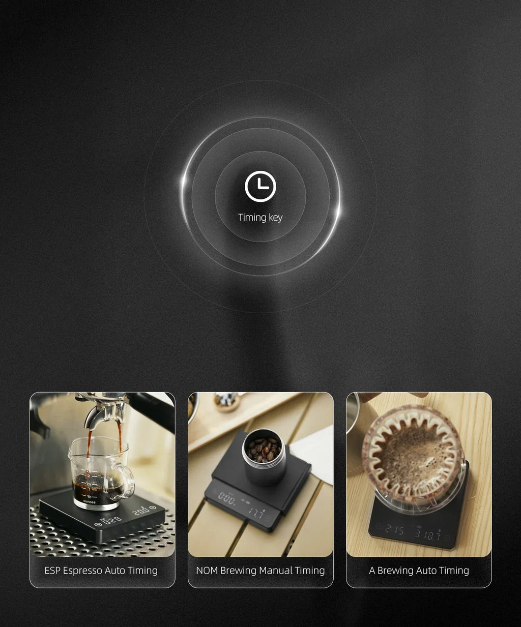 Junips | SearchPean Tiny/Tiny2s Espresso Coffee Kitchen Scale, Mini Smart Timer, USB, 2 kg/0.1 g/oz/ml, free shipping, gift for man and woman