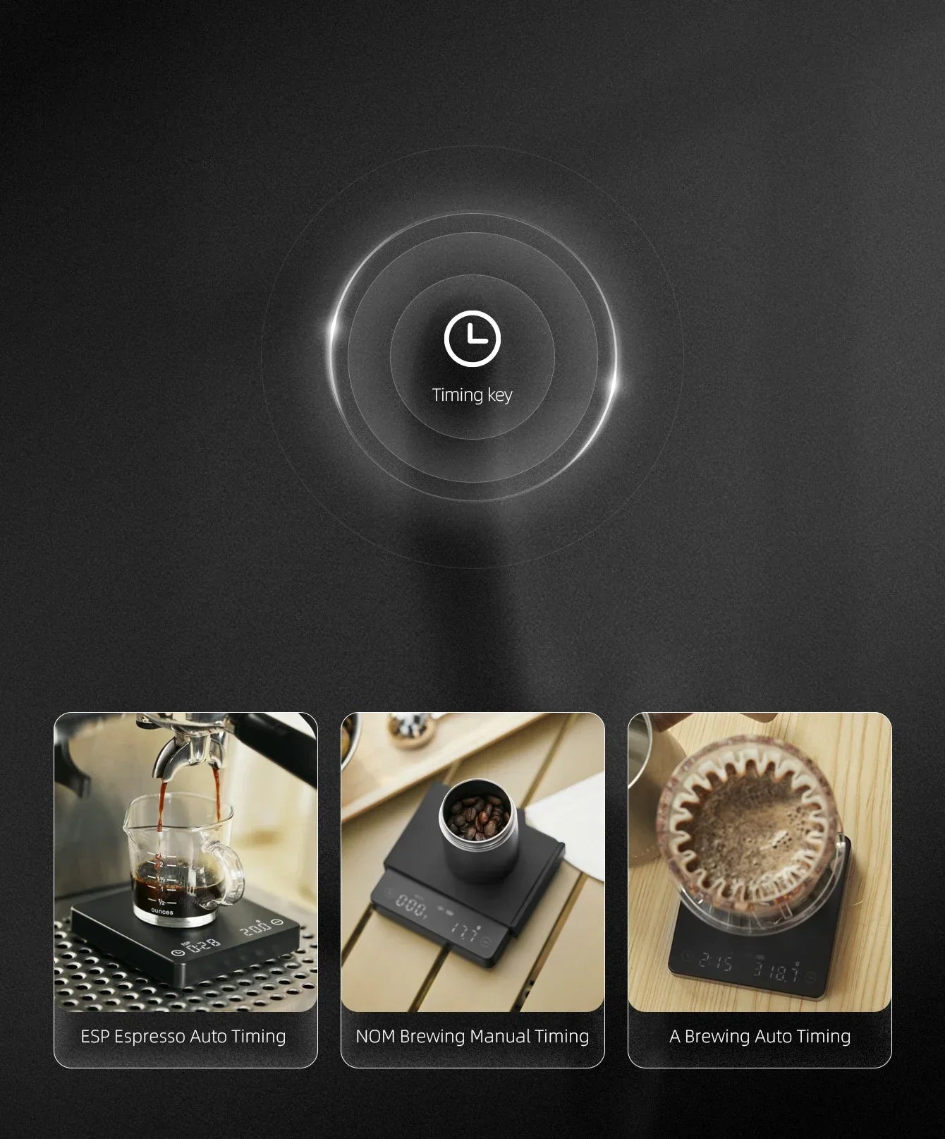 Junips | SearchPean Tiny/Tiny2s Espresso Coffee Kitchen Scale, Mini Smart Timer, USB, 2 kg/0.1 g/oz/ml, free shipping, gift for man and woman
