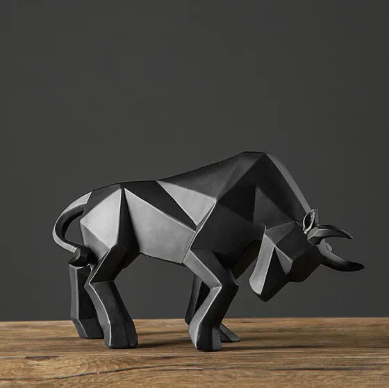 Junips | YuryFvna Modern Geometric Bull Statue, Ornament, Café, Bull Sculptures, Animal Figures, Abstract Hotel Home Decoration