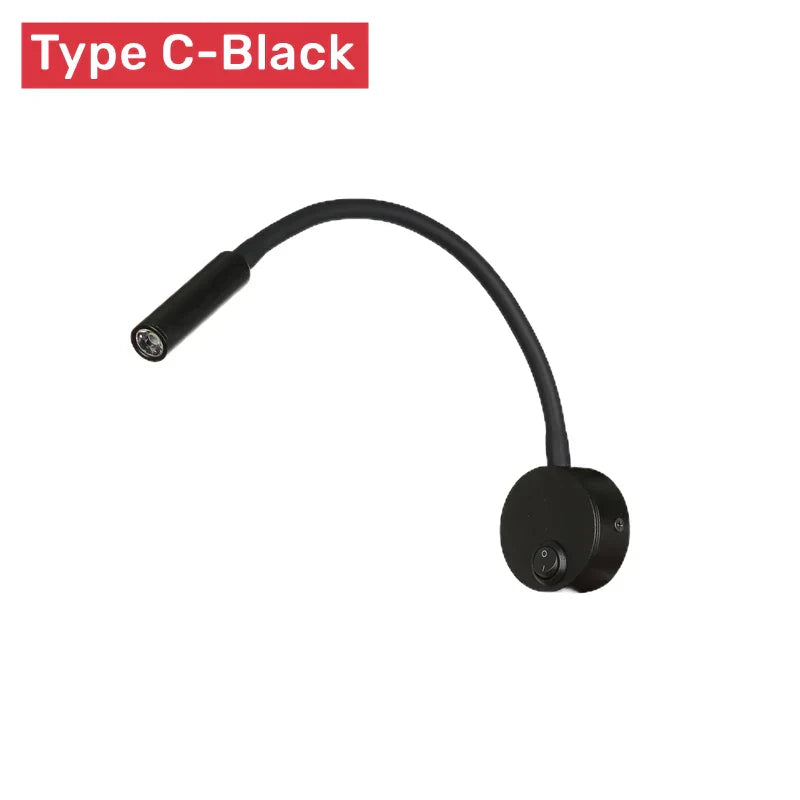Junips | Modern Flexible LED Reading Wall Lamp with Switch for Bedroom and Study - 1W/3W